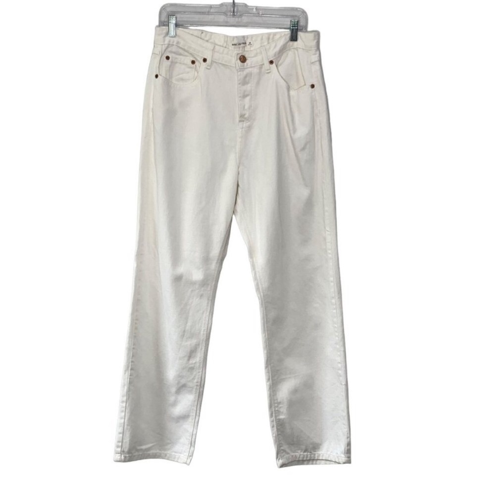 Avec Les Filles High‎ Rise Mom Jeans Size 29 White Casual Solid Basic